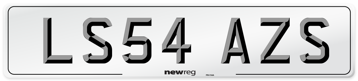 LS54 AZS Number Plate from New Reg